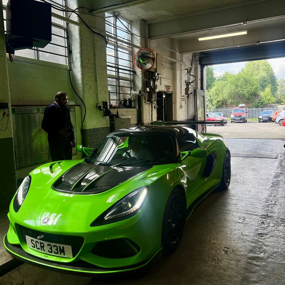 Lotus Exige in the workshop at 5 Star Motors, Rochdale
